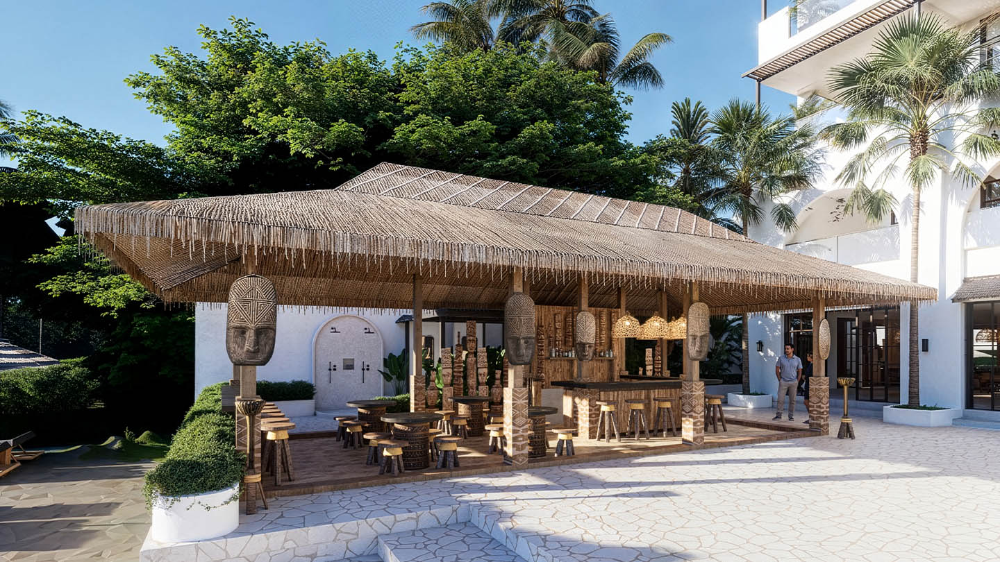 Tiki beach bar